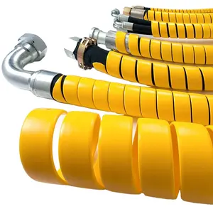 Heavy Duty Spiral Wrap HDPE Flexible Plastic Cable Sleeve Hydraulic Hose Protector Manufacture