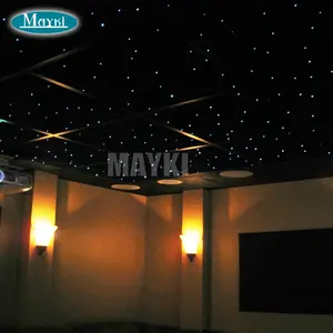 60cm siyah Panel yıldız tavan fayans ile ev sinema yıldız aydınlatma için LED Fiber optik tavan