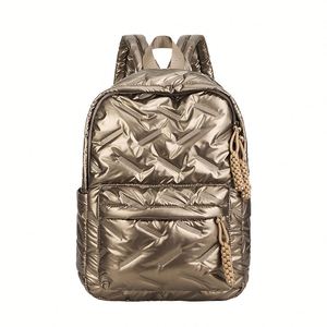 Sac à dos tendance minimaliste en nylon pour femme, personnalisable, imperméable, en coton spatial, idéal pour l'école et le quotidien - Product Image 3
