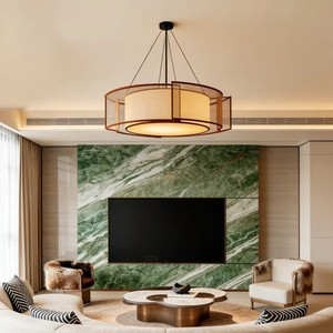 Lámpara de techo de estilo chino, redonda, 60cm, 80cm, 100cm, 120cm, fuente de luz LED, base de bombilla E27, control de interruptor, luz de techo para sala de estar - Product Image 2