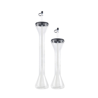 Gobelets en plastique fantaisie jetables de 24 oz à col long, en forme d'haltère, avec logo personnalisé, avec cordon et paille, pour les fêtes