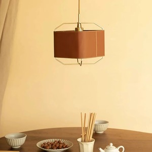Lampe suspendue rétro nordique, 40 cm de large, rectangulaire, LED E27, commande par interrupteur, pour bureau, chambre à coucher - Product Image 4