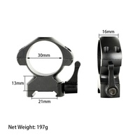 Ohhunt Quick Release (QR) 21mm Style de montage Anneaux de portée en acier de chasse à profil haut 30mm