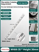 Canaux de drainage en acier inoxydable 304 de haute qualité en forme de U, disponibles dans une variété de tailles personnalisables