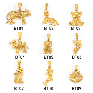 Chất lượng cao mạ vàng thép không gỉ DIY trang sức phụ kiện bán buôn Tiger Gecko động vật Mặt dây Fox Lạc Đà gấu quyến rũ - Product Image 5