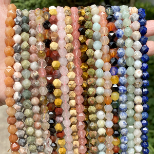 Pierre naturelle Jade calcédoine pierre d'agate colorée diamant taille losange facettes perles de pierre en vrac pour bricolage fabrication de bijoux résultats - Product Image 1