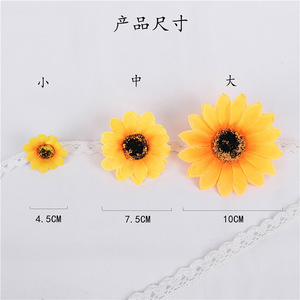 ดอกทานตะวันประดิษฐ์ Wen Hope ฐานดอกไม้ผ้าไหม สำหรับตกแต่งงานแต่งงานและบ้าน - Product Image 2