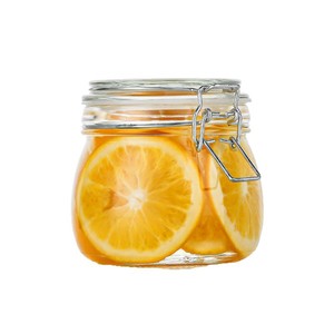 Glass Jar With Clip Lid Round Food Grade Airtight Storage Container For Pickled Vegetables Honey Lemon Passion Fruit Plum Wine - Product Image 5