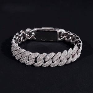 Bracelet à maillons de luxe en moissanite, chaîne de bijoux tendance hip-hop en argent sterling 925, accessoire unisexe - Product Image 1