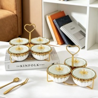 Luxe fruitkom van keramiek met standaard voor thuis, woonkamer, hotel; geschikt voor snoep, gedroogd fruit en andere lekkernijen.