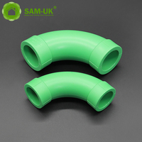Accessoires pour tuyaux d'eau en polypropylène PPR de 20-32 16 mm, couleur vert noir, coude de pont en plastique