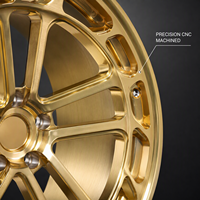 Jantes Mforged Premium Gold Multi-trous haute performance avec design à rayons ouverts pour marques de véhicules personnalisées et applications de rechange
