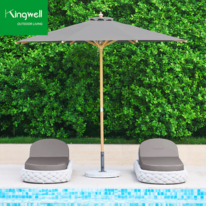 Lettino Prendisole Portatile Kingwell in Alluminio per Esterni con Cuscino in Schiuma ad Asciugatura Rapida e Ombrellone per Bordo Piscina, Spiaggia e Villa - Product Image 6
