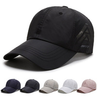 Casquette de baseball avec logo de broderie personnalisé pour hommes Casquette de sport imperméable à l'eau 6 panneaux bleu marine perforé au laser avec trou de découpe au laser