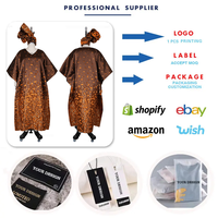 Robe africaine tendance grande taille pour femme S11088, vêtement ample imprimé jacquard, robe Dashiki africaine Boubou + foulard