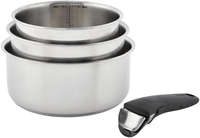 Ensemble de casseroles et poêles en acier inoxydable de qualité supérieure, avec poignée amovible, compatible induction, qualité export