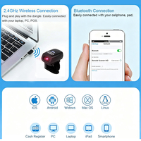 Escáner de Anillo de Dedo Ultraligero EDOO R43, Escáner de Código de Barras Inalámbrico Industrial 1D 2D BT 2.4G IP65 para Logística y Comercio Minorista