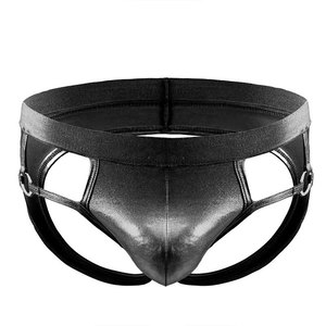Slips string en similicuir pour homme, noir, taille unique, spandex, sensation toucher réel, occasion spéciale - Product Image 5