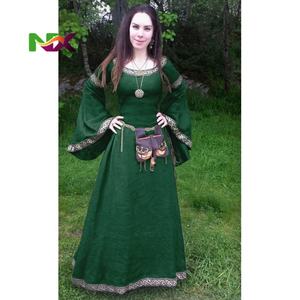 Costumes de cosplay médiévaux pour femmes d'Halloween, gothique rétro, Victoria, <span class=keywords><strong>Moyen</strong></span> Âge, carnaval, <span class=keywords><strong>robe</strong></span> à manches longues plissée avec corset - Product Image 6