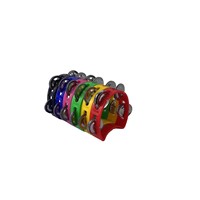 Conjurer KTV Power Tambourin en plastique Cloche à main 5 Instruments de musique de couleur pour jouer au style Harmonica