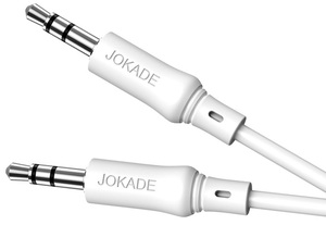 Câble audio stéréo Jokade 3,5 mm 1 m blanc pour écouteurs et enceintes - Product Image 4