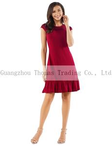 OEM al por mayor de las mujeres dama elegante de Color sólido Vestido Midi Vestido Formal de trabajo - Product Image 3