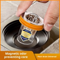 Bouchon de vidange de sol cylindrique en silicone anti-insectes et anti-débordement pour cuisine et salle de bain, avec siphon en S et désodorisant pour égout