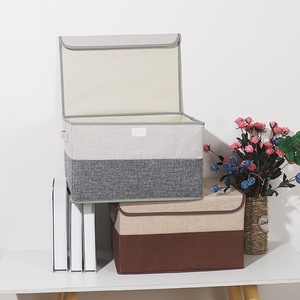 Caja Organizadora de Ropa Plegable de Algodón y Lino Estilo Coreano, con Tapa, de Alta Calidad, para Almacenamiento de Libros, Exclusiva para Comercio Transfronterizo - Product Image 2