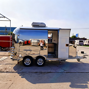 Chariot de restauration mobile en acier inoxydable commercial pour hot-dogs, glaces et restauration rapide avec 4 roues - Product Image 4