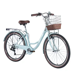 Satılık 26 inç moda şehir bisikleti/OEM özel 28 inç ucuz bayan bisiklet kadınlar için/2023 vintage şehir paylaşımı döngüsü çin'den