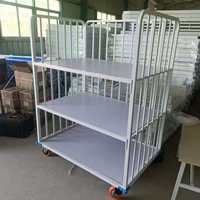 Carro de 3 niveles de alta resistencia para piezas de ropa cortadas |   Carro de Transporte de Tela para Almacenamiento en Fábricas de Ropa
