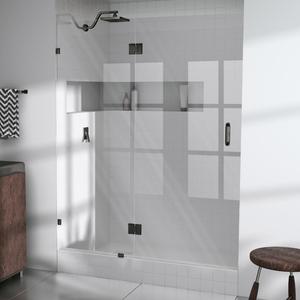 الطريق الأسود زجاج غرفة الاستحمام الحمام الباب الزجاج على الزجاج 180 درجة المفصلي - Product Image 6