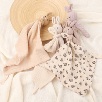 Couverture de sécurité en coton doux et moelleux pour bébé, motif lapin, en crochet, en mousseline, pour le soin du bébé, produits cadeaux en gros