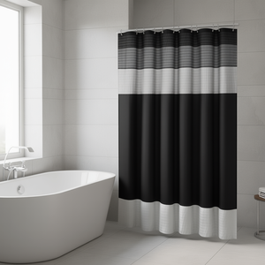 Cortina de Ducha de Seda Sintética, Diseño Moderno y Minimalista, Impresión Digital, Accesorio de Baño, Estilo Elegante y Duradero - Product Image 2