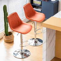 Barhocker Luxus möbel Restaurant Nordische Küche Günstige Gold Hochstuhl Theke Moderne Metall Leder Barhocker Mit Rückenlehne