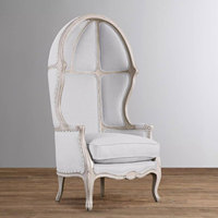 Chaise cage à oiseaux de style provincial français en gros de Yicheng / Chaise œuf en lin en bois massif, chaise dôme de loisirs à vendre