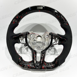Volante Deportivo de Fibra de Carbono Forjado Rojo para <span class=keywords><strong>Hyundai</strong></span> Elantra N, Accesorios con Pantalla LED para Elantra N I30N I20N N - Product Image 1