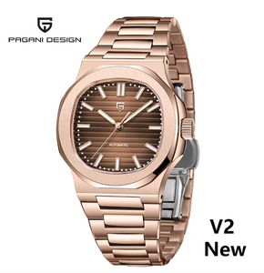 Montres PAGANI DESIGN 1728 pour homme, montre automatique de luxe pour homme, mécanique, 40 mm, bracelet en acier inoxydable, <span class=keywords><strong>verre</strong></span> saphir AR. - Product Image 4