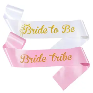 Go Party Hen Bachelorette Wedding Party Bridal Shower Bride To Be Sash Shoulder Strap Etiquette Belt Glitter Satin Sashes