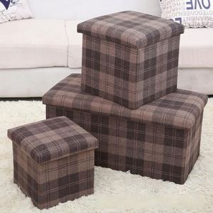 Ottoman de rangement pliable de style japonais, cube polyvalent, boîte de rangement en tissu gain de place avec siège rembourré pour la chambre à coucher - Product Image 2