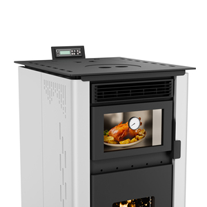 Estufa <span class=keywords><strong>de</strong></span> <span class=keywords><strong>Pellets</strong></span> OVEN-160 <span class=keywords><strong>de</strong></span> 14kw con Control Remoto por Wi-Fi, Diseño Moderno <span class=keywords><strong>de</strong></span> Acero Inoxidable, Duradera y Ecológica para Uso en Hoteles y Apartamentos, 2 Años <span class=keywords><strong>de</strong></span> Garantía - Product Image 4