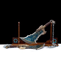 God of War 5 Neue Chaos-Klinge Metall Kratos Doppelklinge Kupfer-Stahl Cosplay-Artikel Ungeschliffene Hochwertige Handwerkskunst Geschenk-Figur Sammlerstück