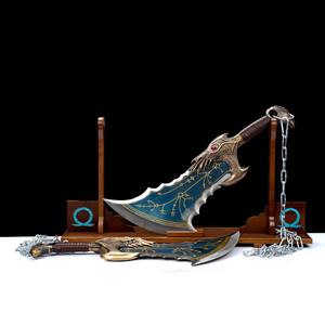 God <span class=keywords><strong>of</strong></span> War 5 Nouvelle Lame du <span class=keywords><strong>Chaos</strong></span> Métal Kratos Double Lame Cuivre-Acier Article Cosplay Figurine Artisanale Haut de Gamme Non Taillée Cadeau de Collection - Product Image 4