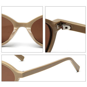 Popular Factory Stock Multi Color Leopard Literary Vintage Gafas de sol Uv400 Diseño de marca Marco pequeño Gafas de sol ovaladas con logotipo - Product Image 3