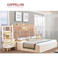 تخصيص مصنع منافذ الحديثة الأوروبية الخشب لوحة السرير الأزياء الفرنسية مجموعة أثاث غرف النوم