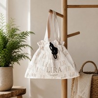 Tas Belanja Kanvas Tote Bag Ramah Lingkungan dengan Tali Serut, Cocok untuk Perhiasan, Kalung, Hadiah, Belanja, dan Perjalanan, dengan Logo Custom, Laris Manis