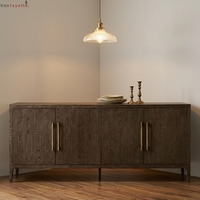 Buffet en bois bicolore, blanc et chêne, armoire de rangement contrastée