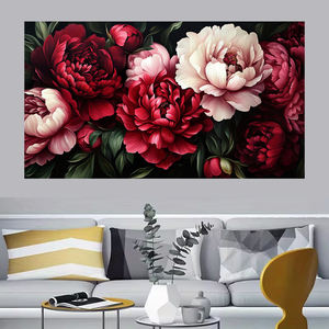 Grande Stampa su Tela di Peonie Rosso-Rosa, Decorazione Murale, <span class=keywords><strong>Poster</strong></span> Floreale in Alta Definizione per Soggiorno, <span class=keywords><strong>Camera</strong></span> da Letto, Sala da Pranzo - Product Image 4