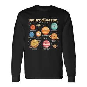 T-shirt a maniche lunghe per la consapevolezza dell'autismo e l'universo neurodiverso - T-shirt educativa promozionale - Product Image 1