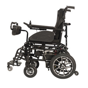 Silla de ruedas manual eléctrica potente certificada CE, equipo de rehabilitación de calidad, rueda grande, diseño motorizado, hecho en China - Product Image 4